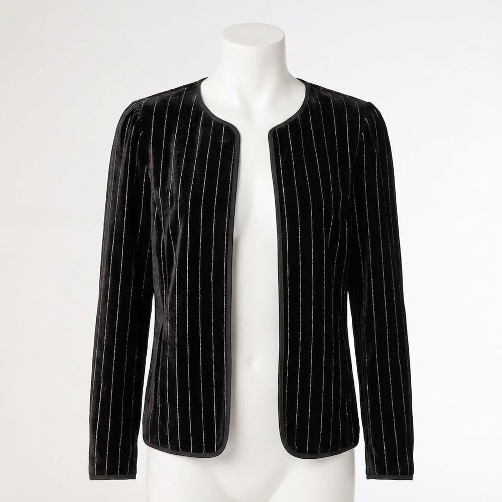 NEW COCO + CARMEN zoella cardigan with lurex stripe in black/silver